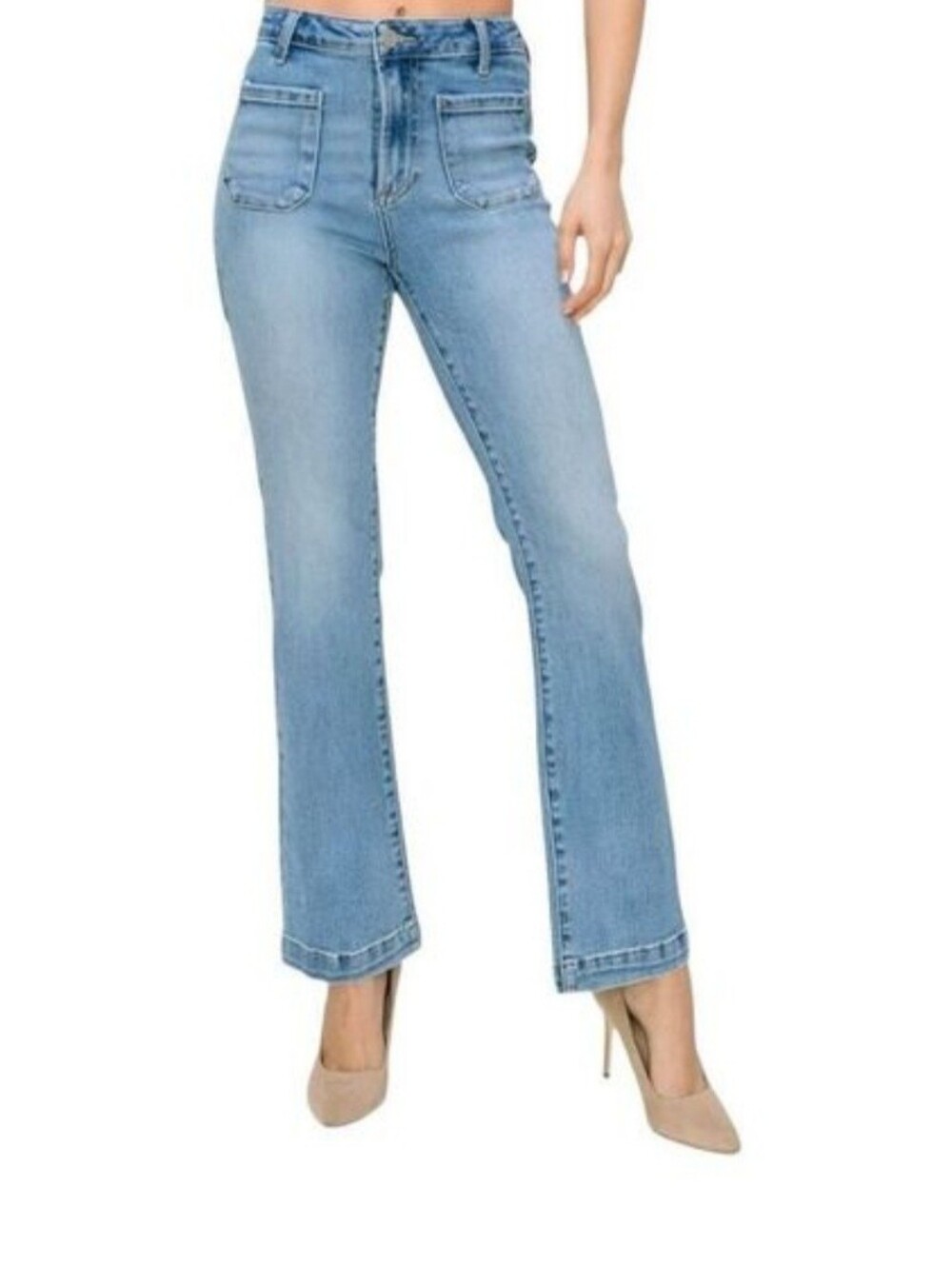 Risen High Rise Light Wash Boot Cut Jeans Sz 13/31 29" Inseam Style #RDP5610